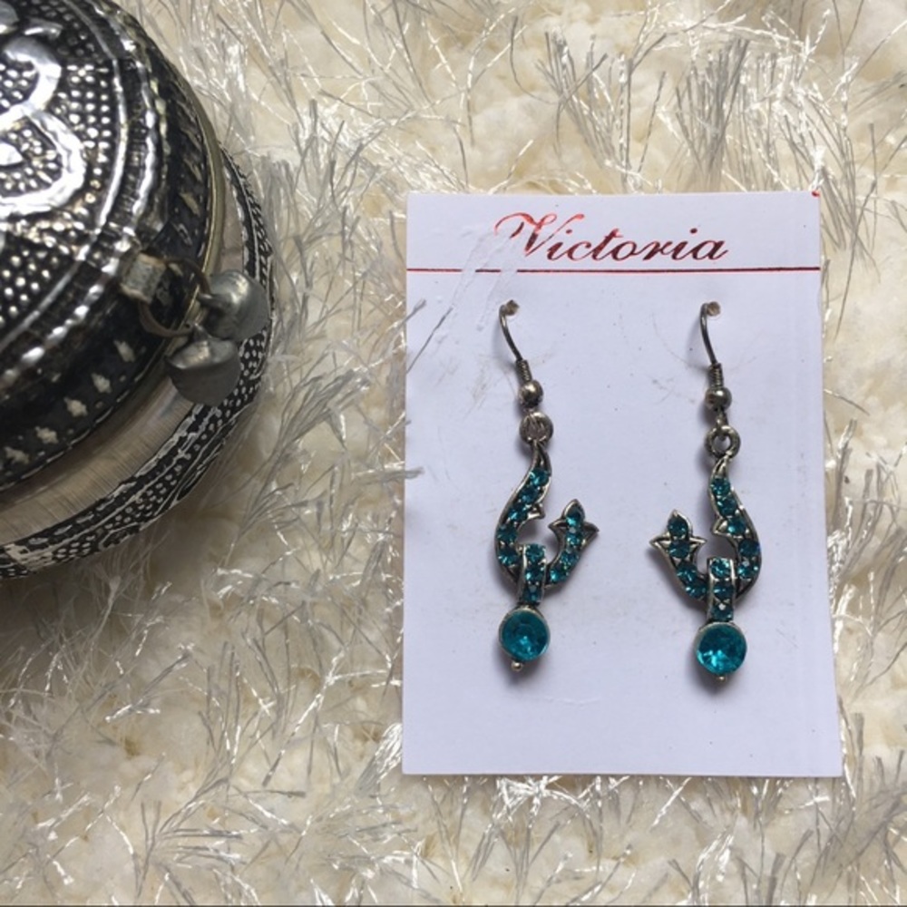 Silver & Blue Small Chandelier Earrings